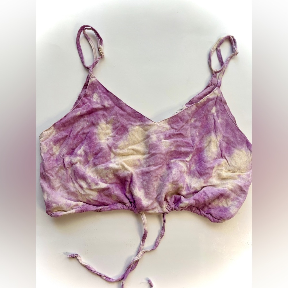 la hearts tie dye cropped adjustable tank